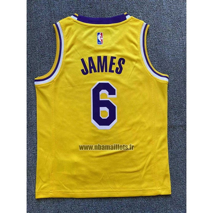Maillot Enfant Los Angeles Lakers LeBron James NO 6 Icon 2022-23 Jaune